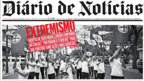 Capa no diário de notícias